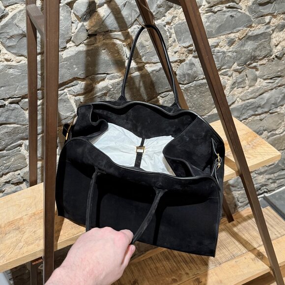 The Row Black Suede Soft Margaux 17 Bag - Picture 13 of 16